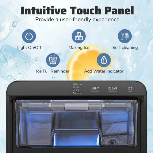 Nugget Ice Maker Countertop with Soft Chewable Pellet-Black
