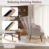 Nursery Rocking Chair with Ergonomic Armrests and High Backrest