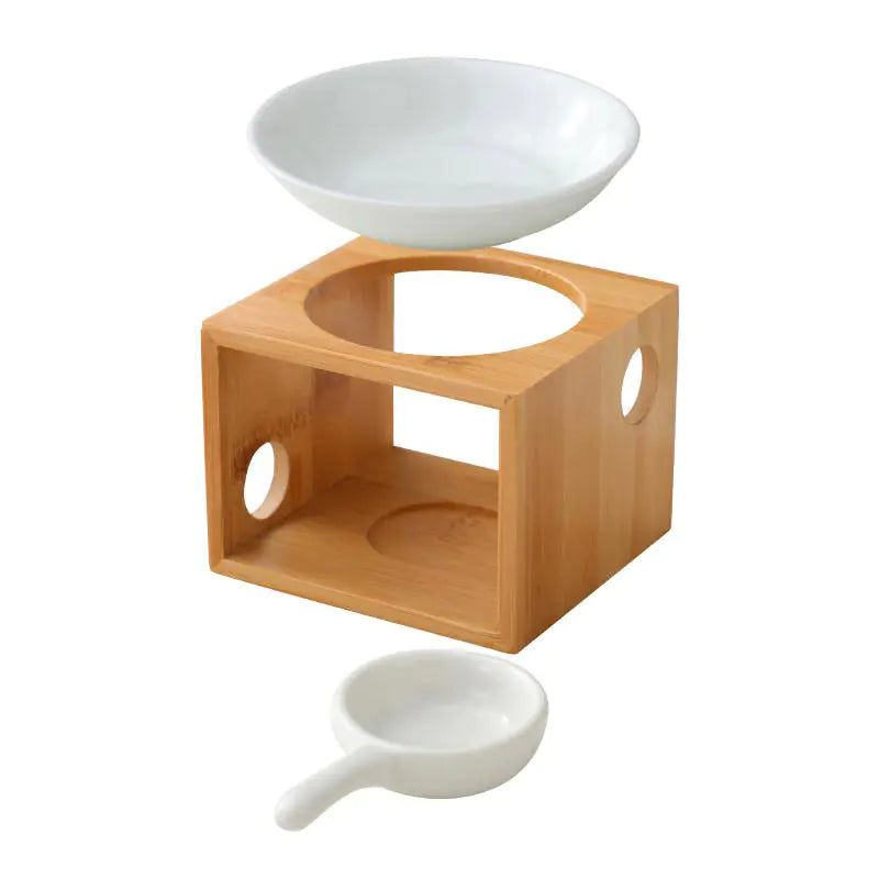 Bamboo Aroma Diffuser and Candle Holder for Home