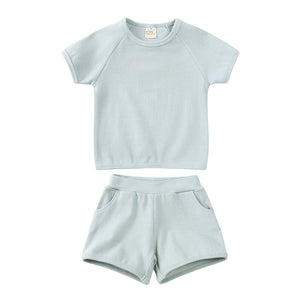 Summer Soft Short Sleeve Shorts Suit
