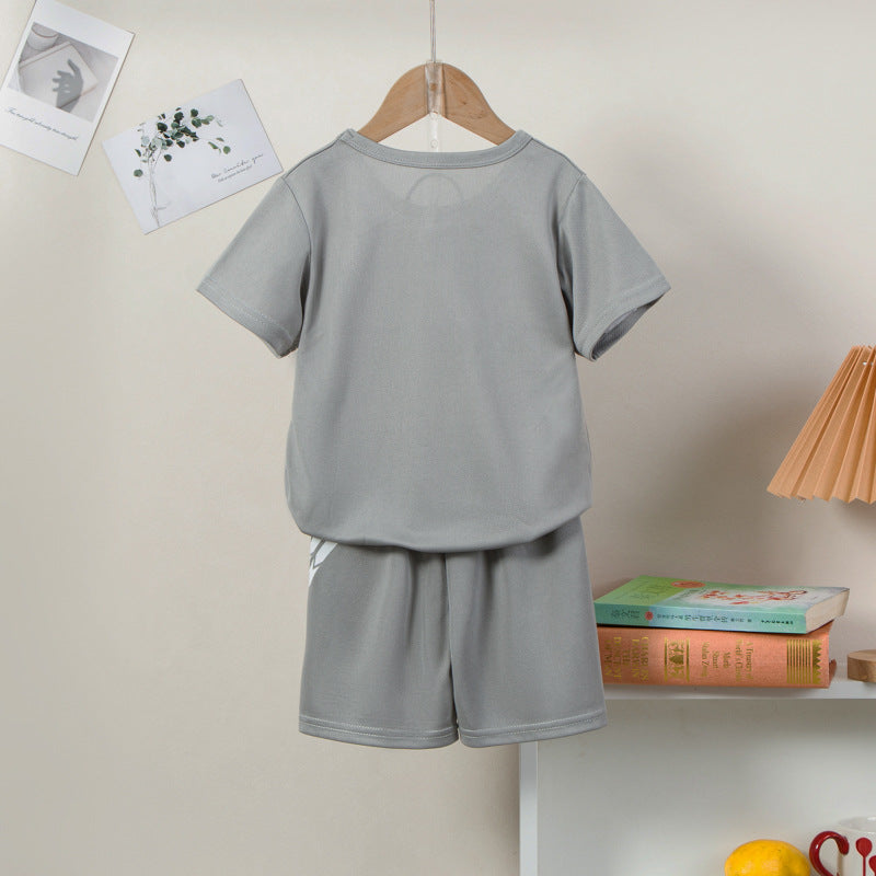 Children's Short Sleeve Quick Drying Clothes Suit Outdoor Breathable Sportswear