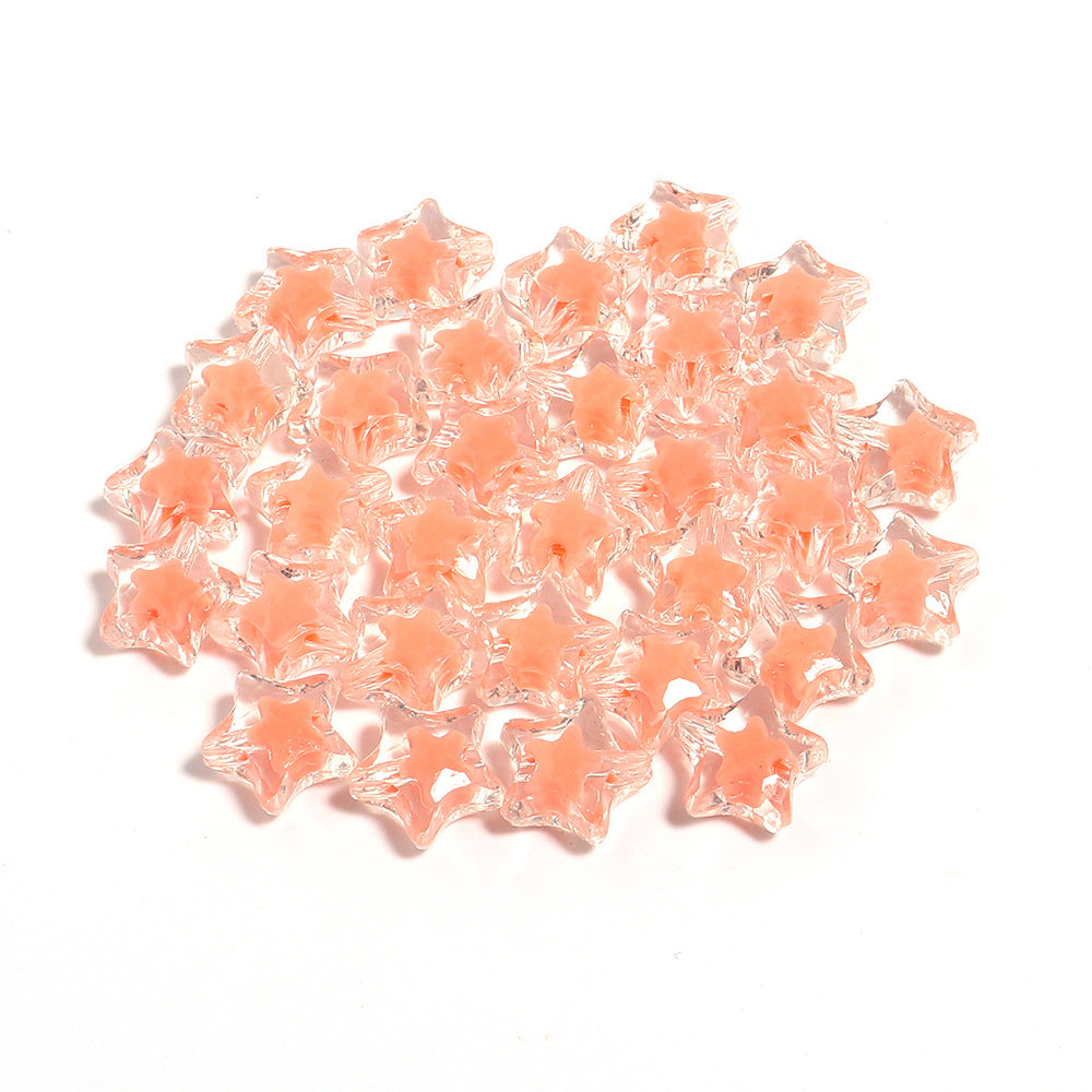 Acrylic Color Five-pointed Star Beaded Diy Ornament Accessories