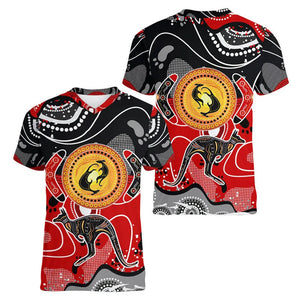Australian Kangaroo Pattern Children's T-shirt Printed Animal Pattern Sports V-neck Short-sleeved Football Shirt Summer