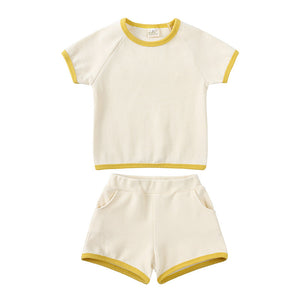 Summer Soft Short Sleeve Shorts Suit