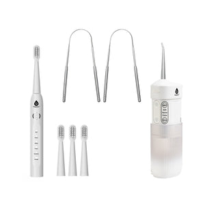 Complete Oral Care Bundle: Rechargeable Toothbrush, Water Flosser & Tongue Scraper by Pursonic