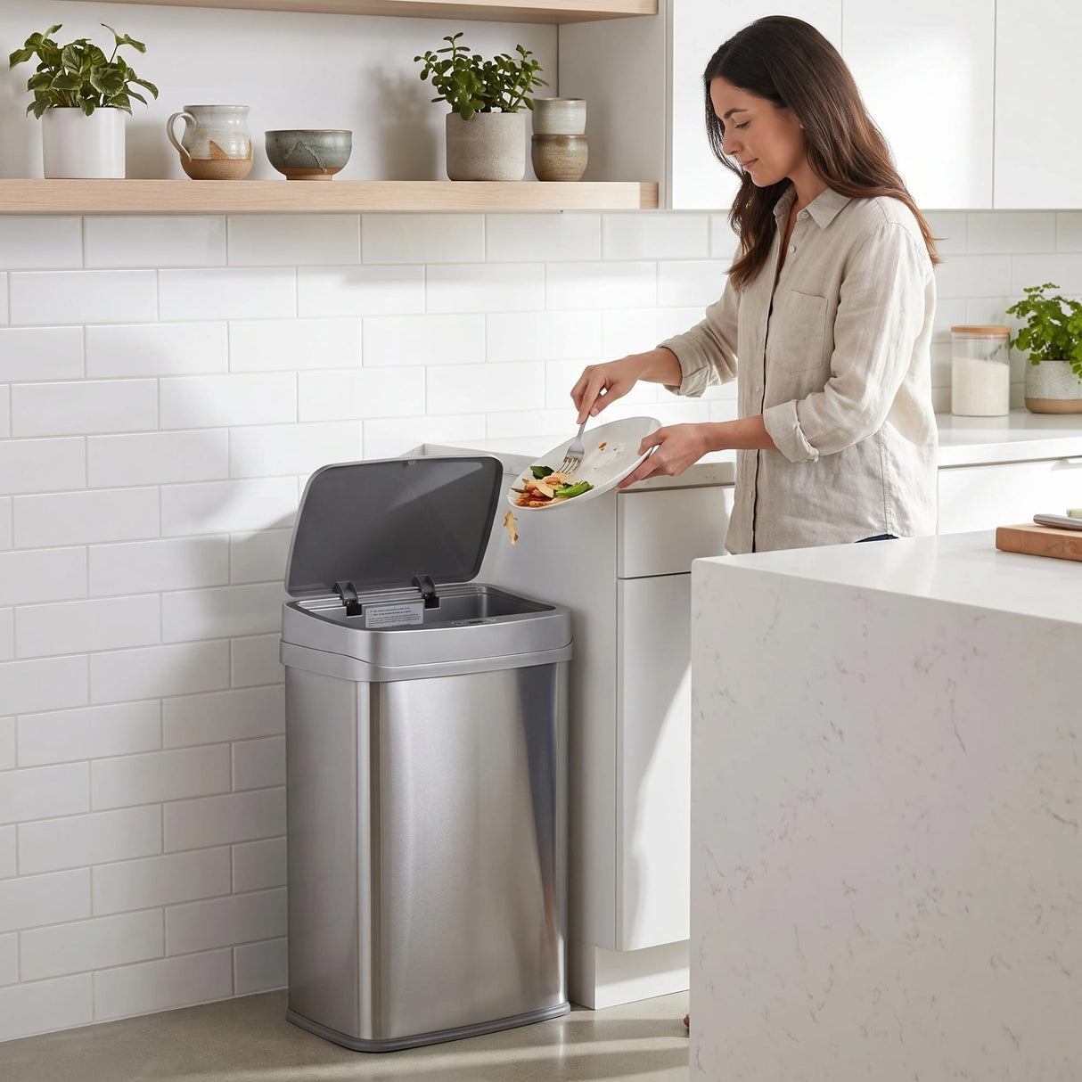 13 Gallon | Nova Series UV Odor Neutralizing Smart Trash Can | ONT-50-81