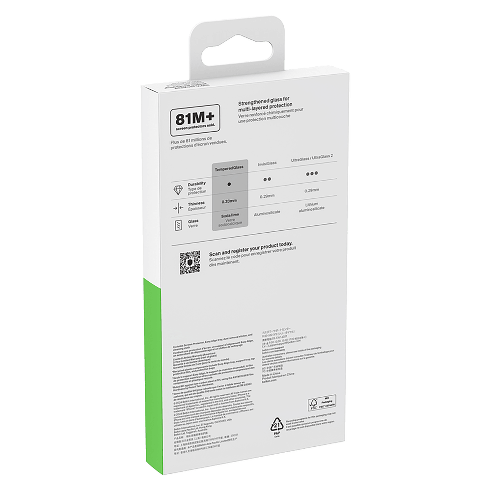 Belkin Glass Screen Protector with EZ Tray for Apple iPhone 16 Pro Max by Belkin