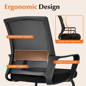 Office Guest Chair with Lumbar Support for Waiting Room-2 Pieces