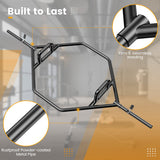 Olympic Hex Trap Bar with 2 Spring Collars and Foldable Handle-Black