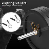 Olympic Hex Trap Bar with 2 Spring Collars and Foldable Handle-Black