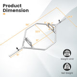 Olympic Hex Trap Bar with 2 Spring Collars and Foldable Handle-Silver