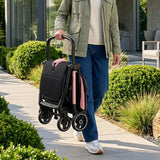 One-Hand Folding Portable Lightweight Baby Stroller with Aluminum Frame-Pink