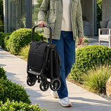 One-Hand Folding Portable Lightweight Baby Stroller with Aluminum Frame-Black