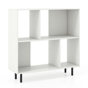 Open Shelf Bookcase with 4 Compartments-White
