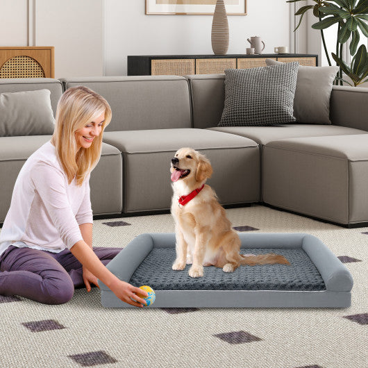 Orthopedic Foam Dog Bed Large Dog Sofa Couch with Removable Cover-L