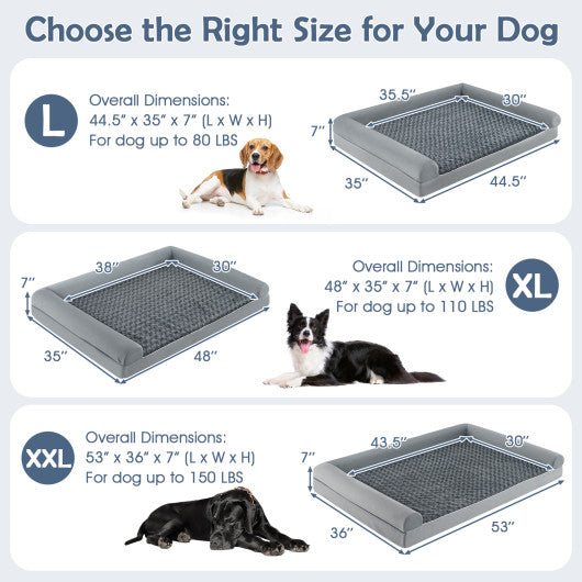 Orthopedic Foam Dog Bed Large Dog Sofa Couch with Removable Cover-XXL