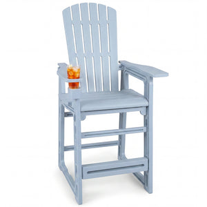 Outdoor 29 Inch Height Bar Stool with Backrest and Armrests-Gray