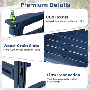 Outdoor 29 Inch Height Bar Stool with Backrest and Armrests-Blue