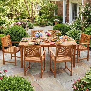 Outdoor Acacia Wood Dining Chairs-3 Pieces