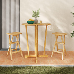 Set of 2 No Assembly Outdoor Bar Stools with Countered Seat