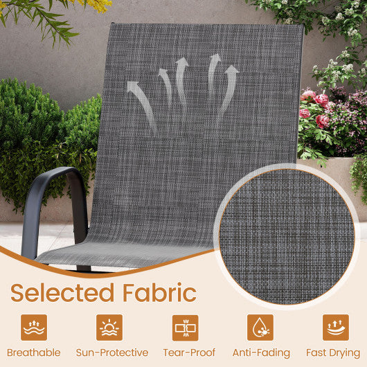 Outdoor Bar Stools Set of 2 29 Inch Fabric Bar Height Stools with Armrests-Black