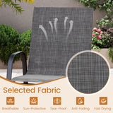 Outdoor Bar Stools Set of 2 29 Inch Fabric Bar Height Stools with Armrests-Black