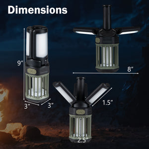 Outdoor Bug Zapper with Foldable Camping Lantern USB-C Rechargeable Electric Mosquito Killer