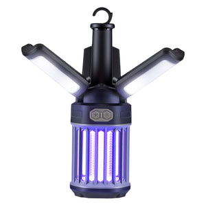 Outdoor Bug Zapper with Foldable Camping Lantern USB-C Rechargeable Electric Mosquito Killer