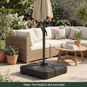Outdoor Cantilever Umbrella Base Square Water and Sand Fillable Base-34 Inches