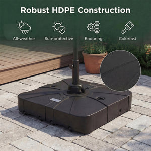 Outdoor Cantilever Umbrella Base Square Water and Sand Fillable Base-34 Inches