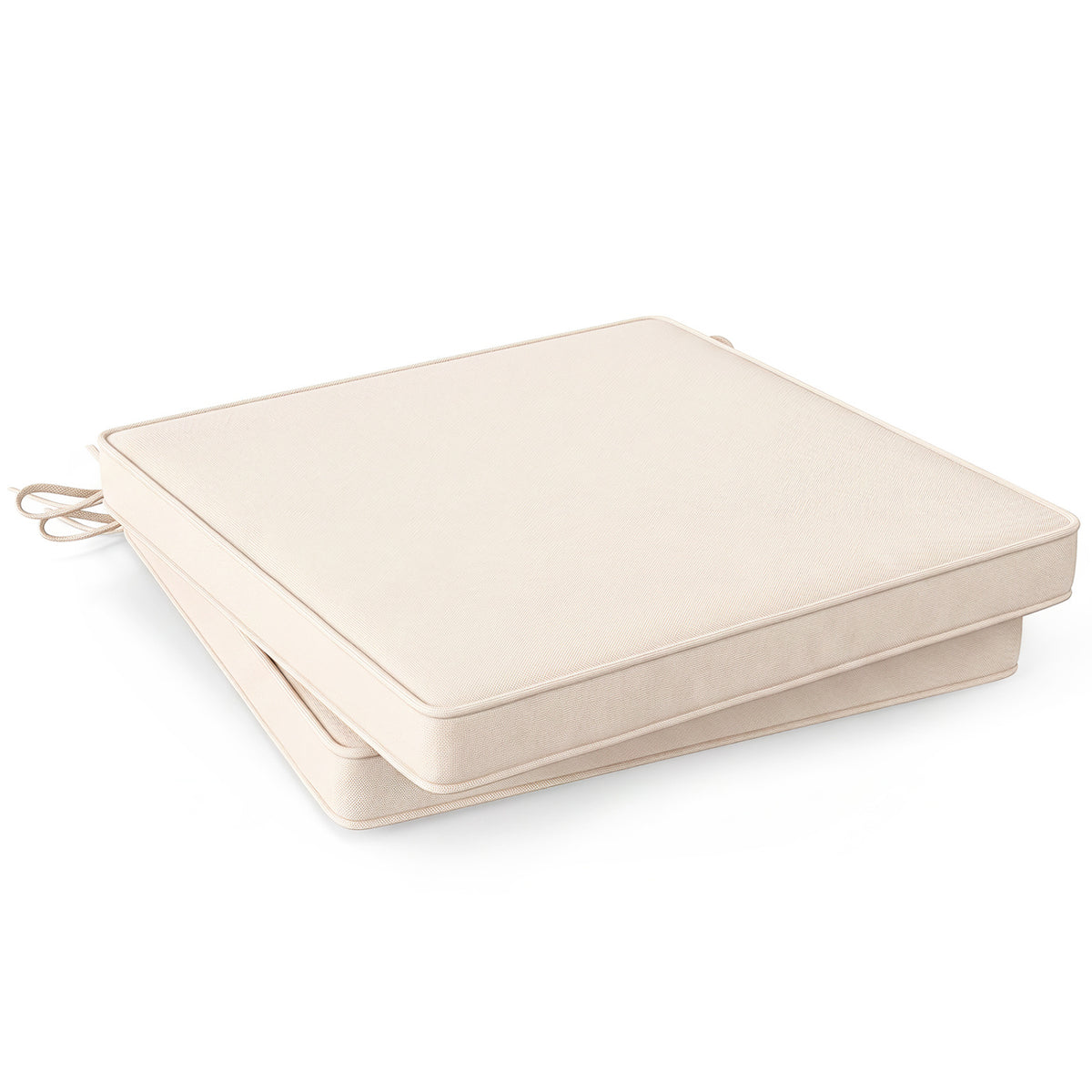 Outdoor Chair Cushion Set of 2 Waterproof Fade-Resistant Olefin Seat Cushions-Beige