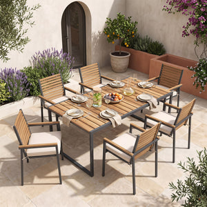 Outdoor Chair Cushion Set of 2 Waterproof Fade-Resistant Olefin Seat Cushions-Beige