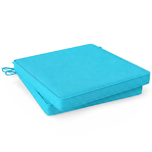 Outdoor Chair Cushion Set of 2 Waterproof Fade-Resistant Olefin Seat Cushions-Turquoise