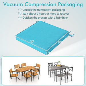 Outdoor Chair Cushion Set of 2 Waterproof Fade-Resistant Olefin Seat Cushions-Turquoise