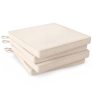 Outdoor Chair Cushion Set of 4 Waterproof Olefin Seat Cushions-Beige