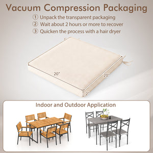 Outdoor Chair Cushion Set of 4 Waterproof Olefin Seat Cushions-Beige