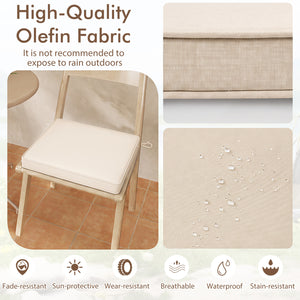 Outdoor Chair Cushion Set of 4 Waterproof Olefin Seat Cushions-Beige