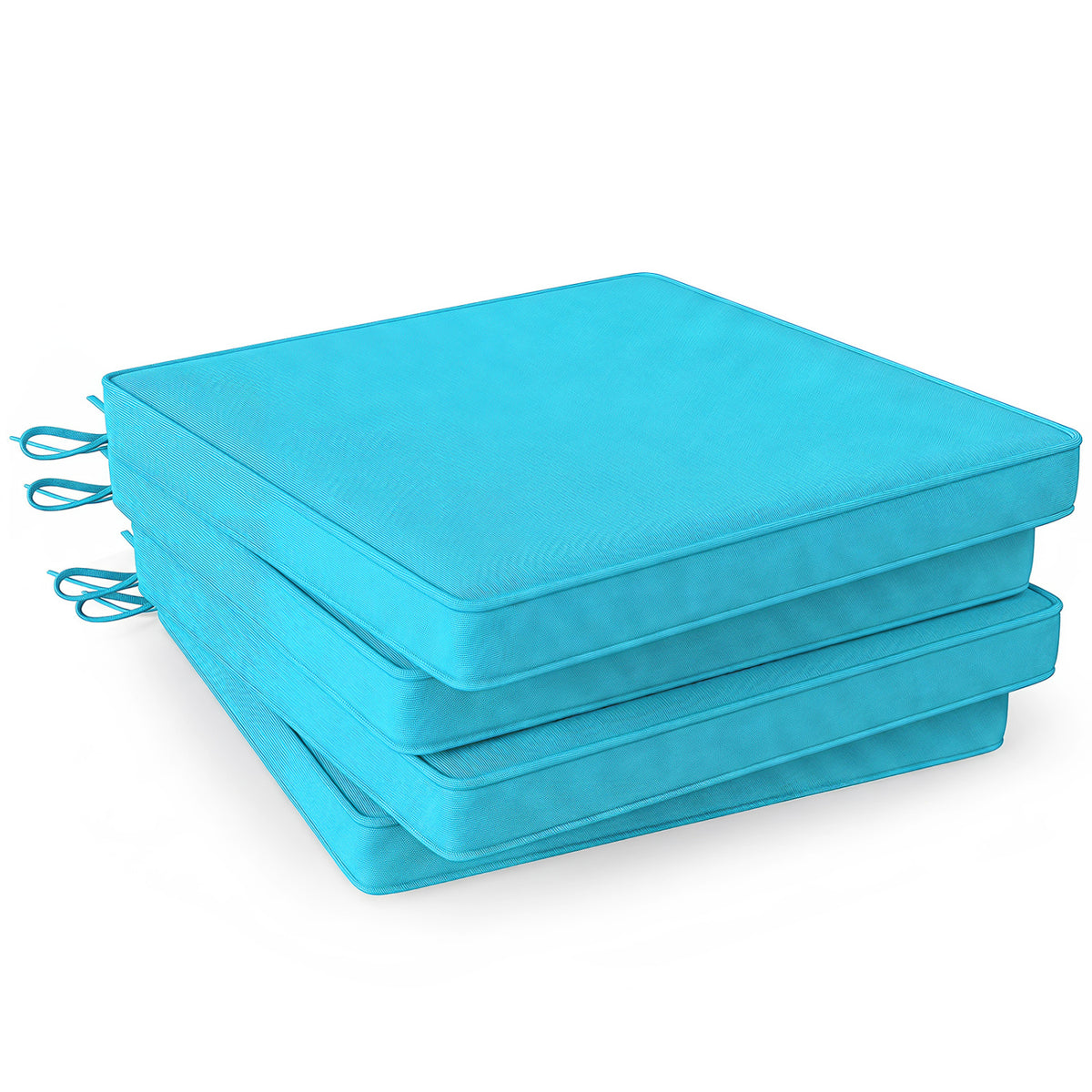 Outdoor Chair Cushion Set of 4 Waterproof Olefin Seat Cushions-Turquoise