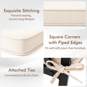 Outdoor Chair Cushion Set of 6 Waterproof Olefin Seat Cushions-Beige