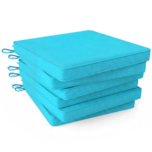 Outdoor Chair Cushion Set of 6 Waterproof Olefin Seat Cushions-Turquoise