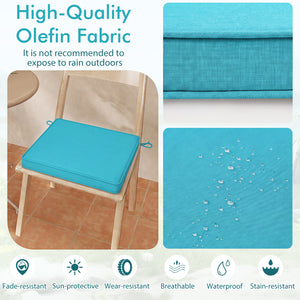 Outdoor Chair Cushion Set of 6 Waterproof Olefin Seat Cushions-Turquoise