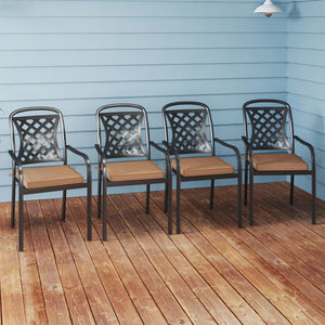 Outdoor Chair Cushion Set of 2 Waterproof Fade-Resistant Olefin Seat Cushions-Brown