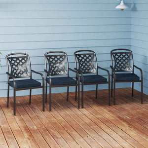 Outdoor Chair Cushion Set of 2 Waterproof Fade-Resistant Olefin Seat Cushions-Navy