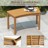 Outdoor Curved Acacia  Wood Bench Set of 2/3/4 for Front Porch-2
