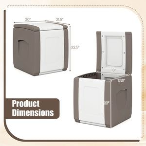 Outdoor Deck Box with Lid for Packages and Garden-Beige