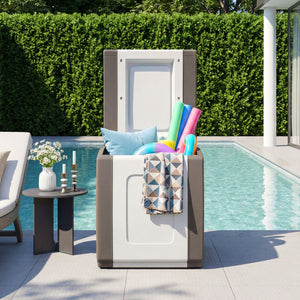 Outdoor Deck Box with Lid for Packages and Garden-Beige