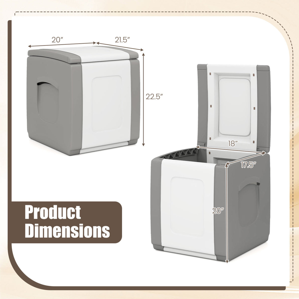 Outdoor Deck Box with Lid for Packages and Garden-Gray