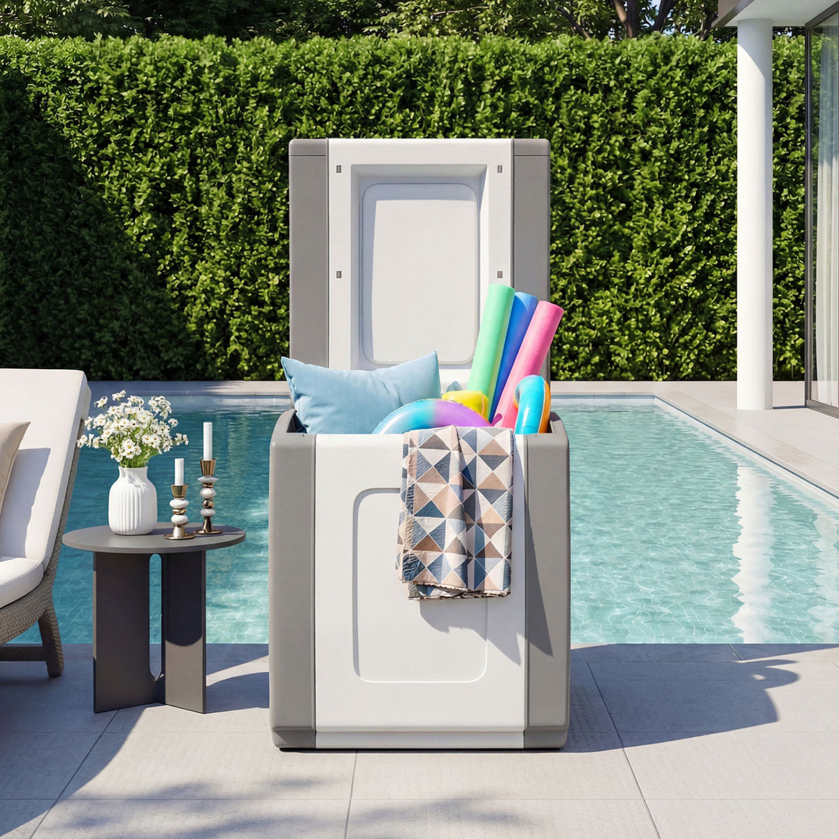 Outdoor Deck Box with Lid for Packages and Garden-Gray