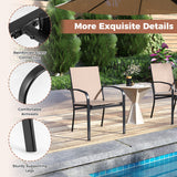 6 Pieces Patio Furniture Set Outdoor Sectional Conversation PE Rattan Sofa Set-Red