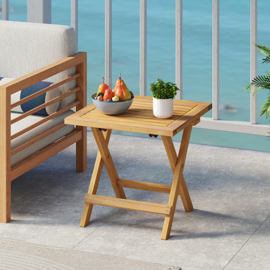 Outdoor Folding Side Table for Small Space and Garden-2